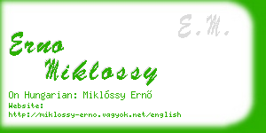 erno miklossy business card