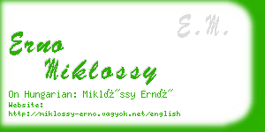 erno miklossy business card